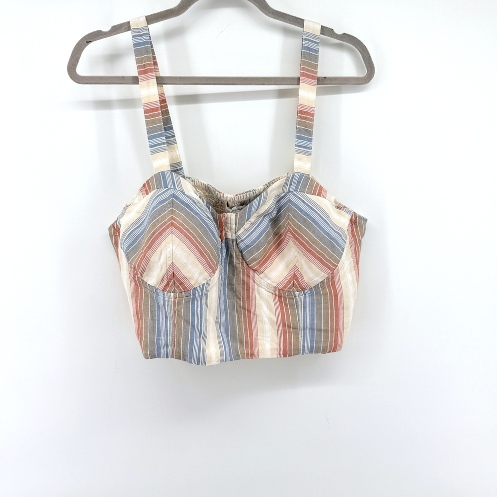 American Eagle Bustier Top Striped XL Multicolor Womens Boho Crop Top